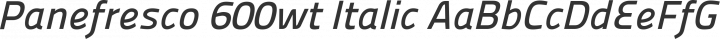 Panefresco 600wt Italic free font