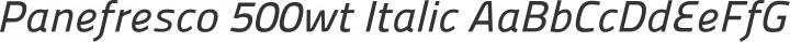 Panefresco 500wt Italic free font