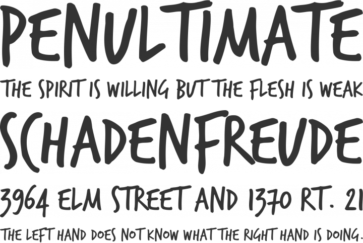 TrashHand Font Phrases
