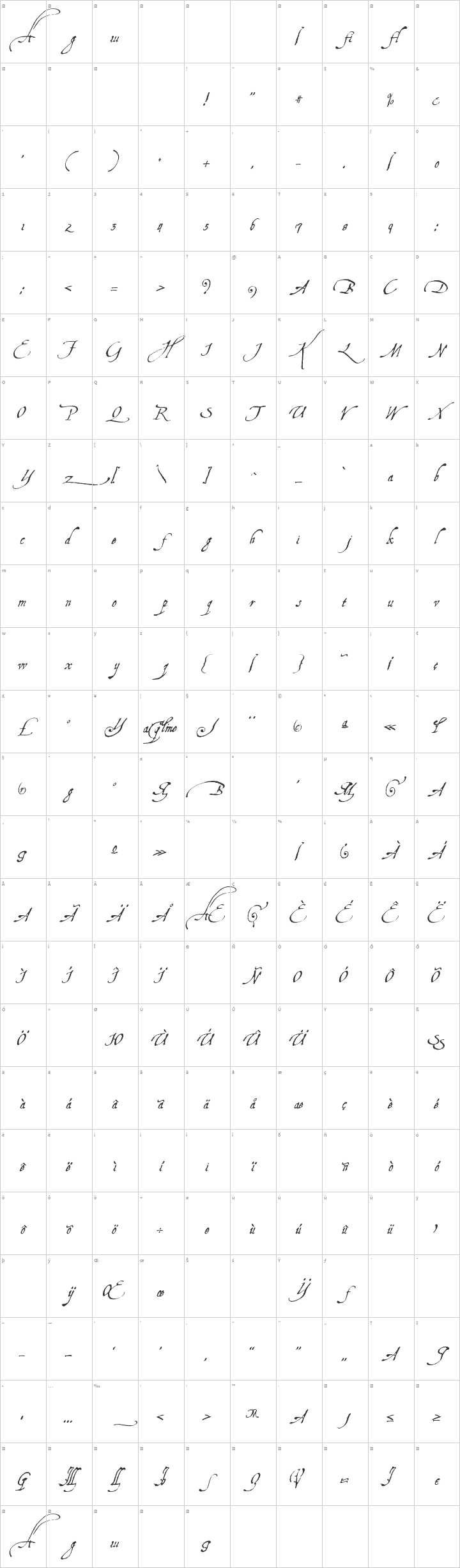 Aquiline Two Glyph Map