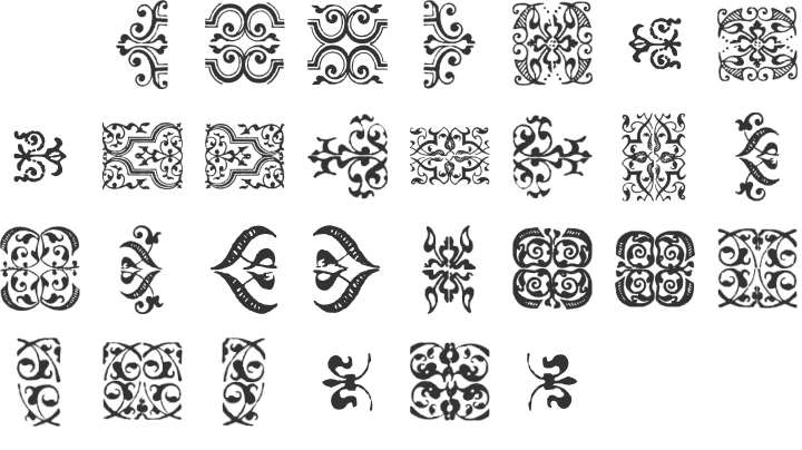IM FELL FLOWERS 1 Dingbat Font Specimen