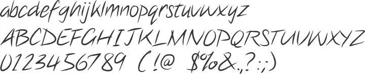 Note this Font Specimen