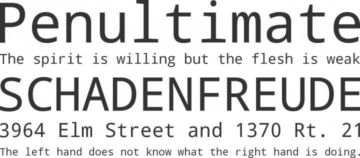 Droid Sans Mono Font Phrases