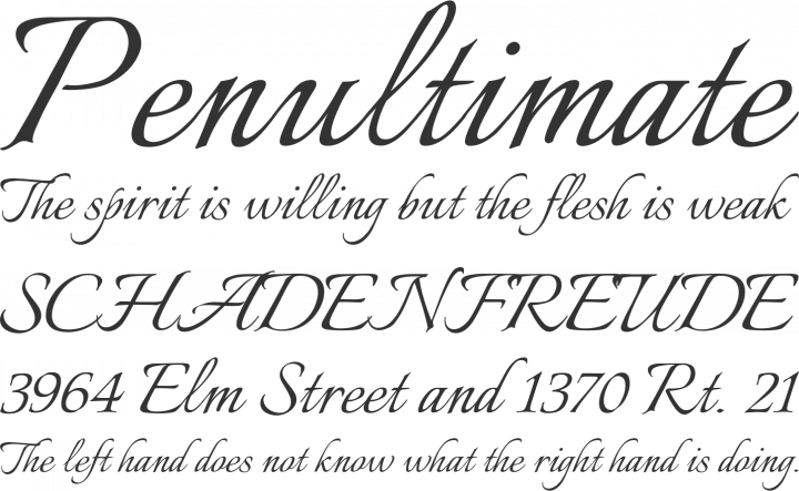 Italianno Font Phrases