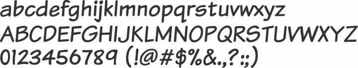 Komika Text Font Specimen