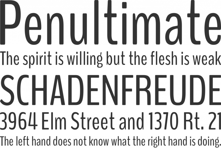 BenchNine Font Phrases