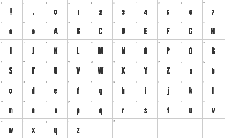 Utility Glyph Map