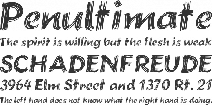 Brushstroke Plain Font Phrases