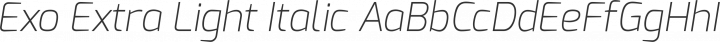 Exo Extra Light Italic free font