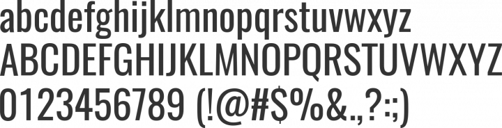 Oswald Font Specimen