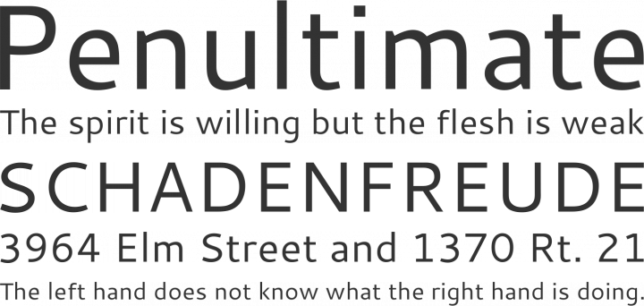 Cantarell Font Phrases