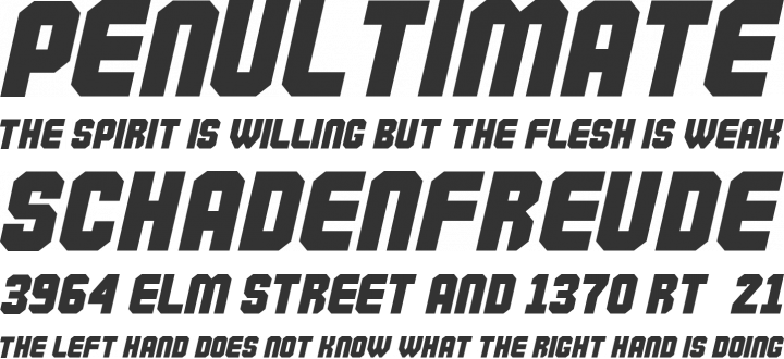 Commando Font Phrases